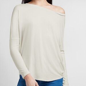 nwt Express Relaxed Off The Shoulder Long Sleeve London Tee